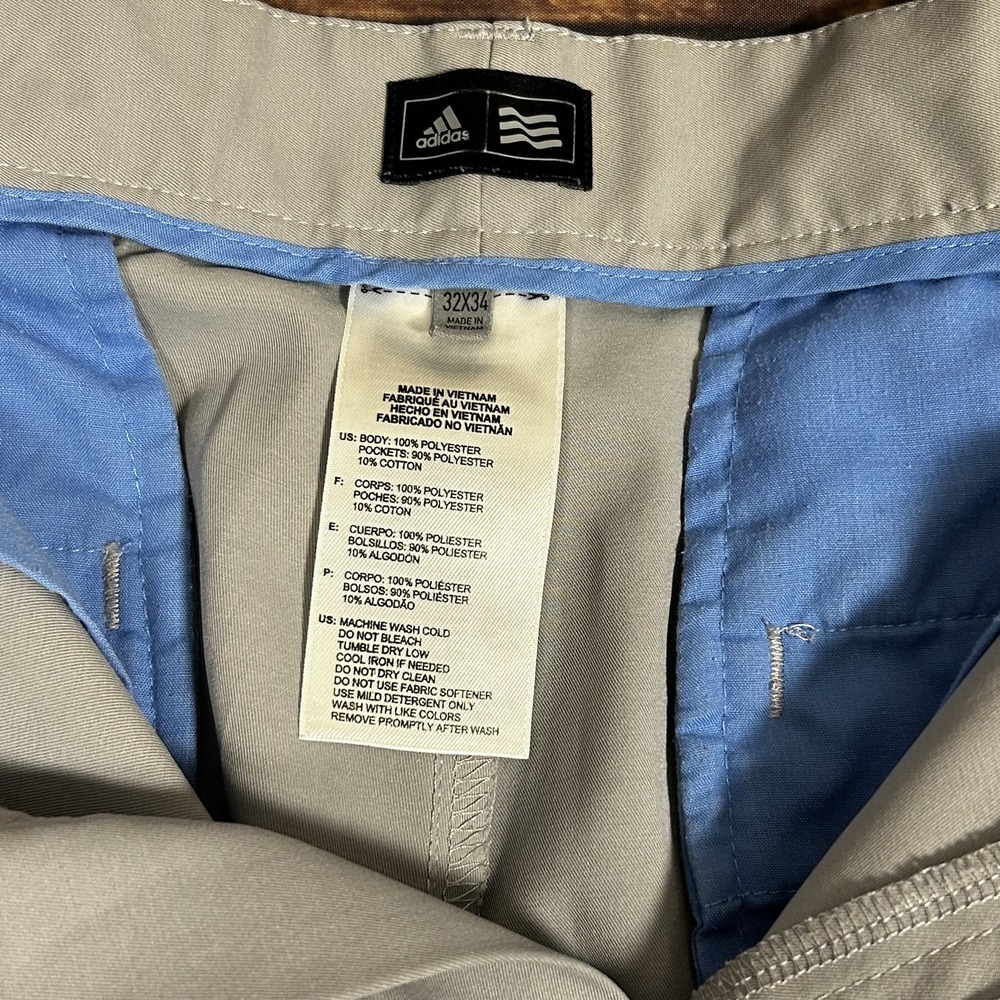 Adidas Golf Mens 32x34 Gray Ultimate Straight Leg Stretch Lightweight Pants - Picture 4 of 8